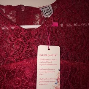 Burgundy flower girl dress